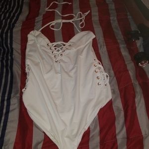 White one piece swimsuit